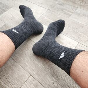 Men's Grey Adidas Crew Socks